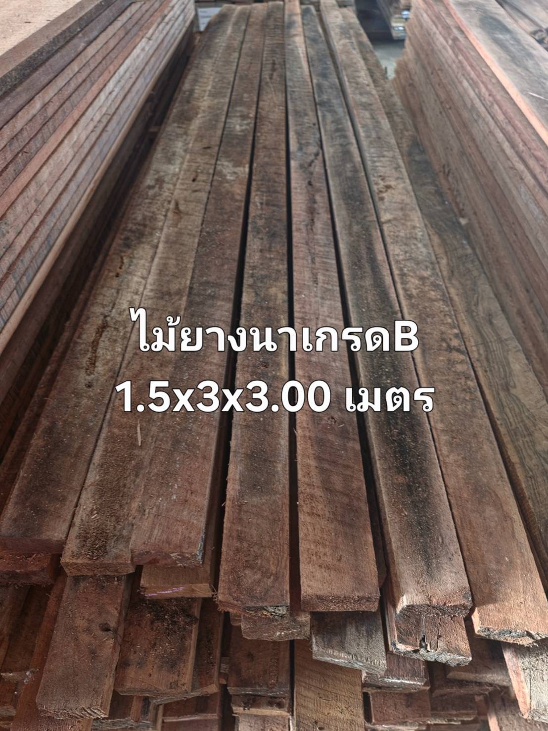 ไม้ยางนาเกรด B 1.5" × 3" × 3.00 ม.